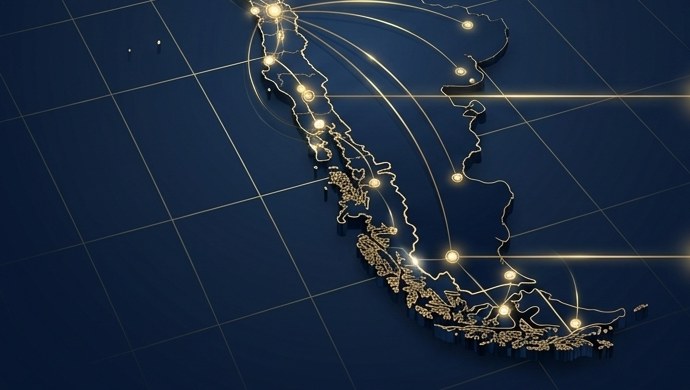 Mapa de despliegue del servicio Trade Movil en Chile